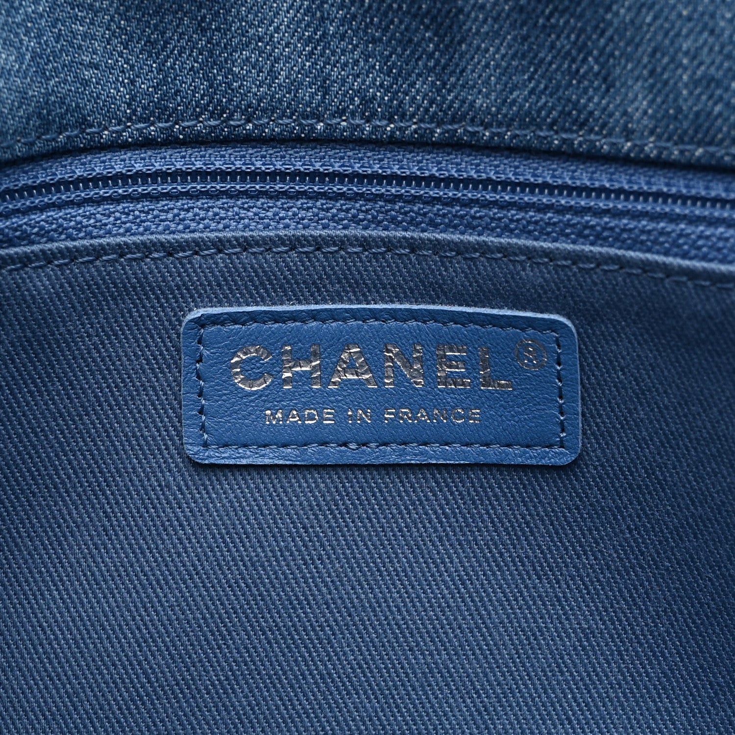 Chanel Frayed Denim Quilted Large Blue Chip Flap Blue 6 of 12