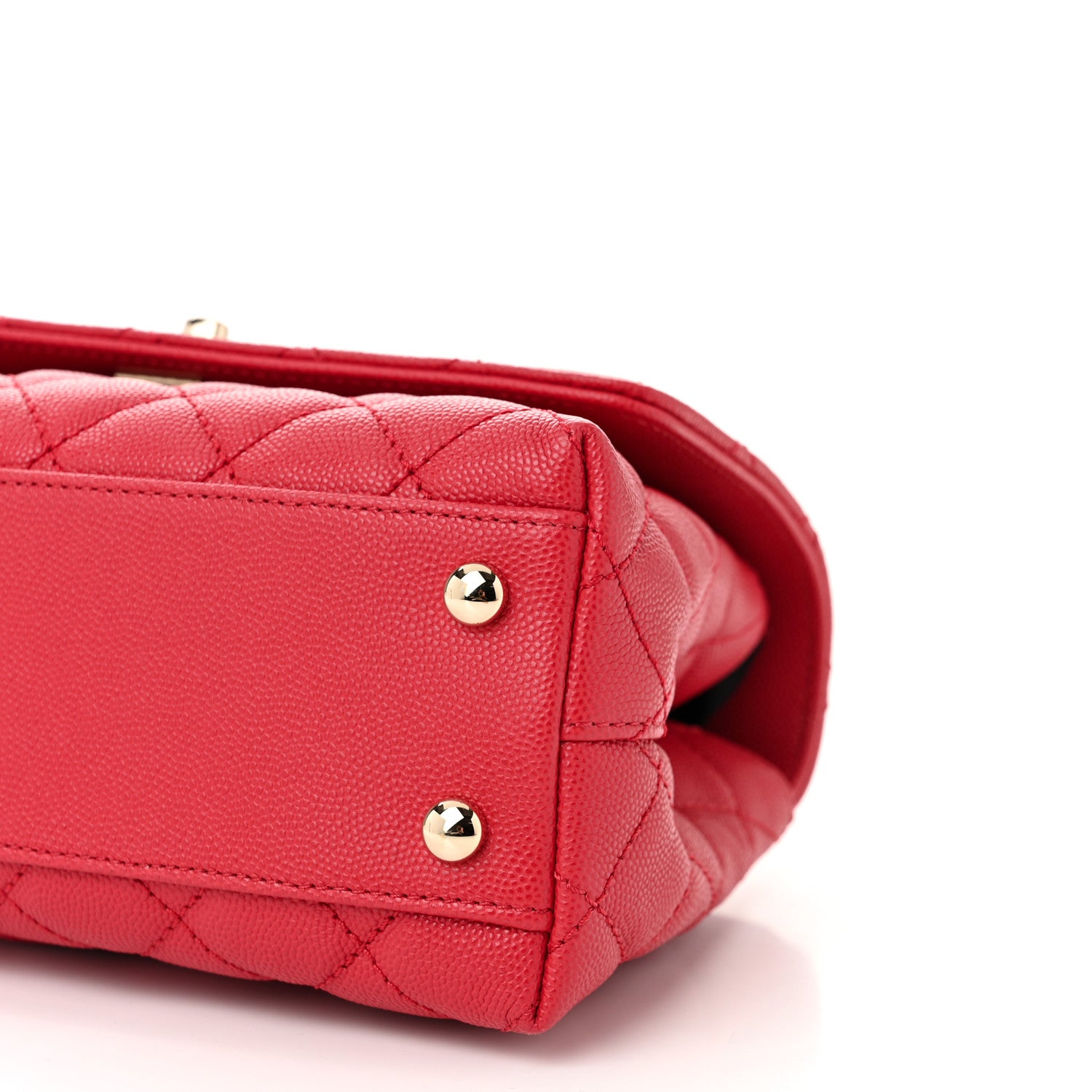 Chanel Caviar Quilted Mini Coco Handle Flap Red 10 of 11