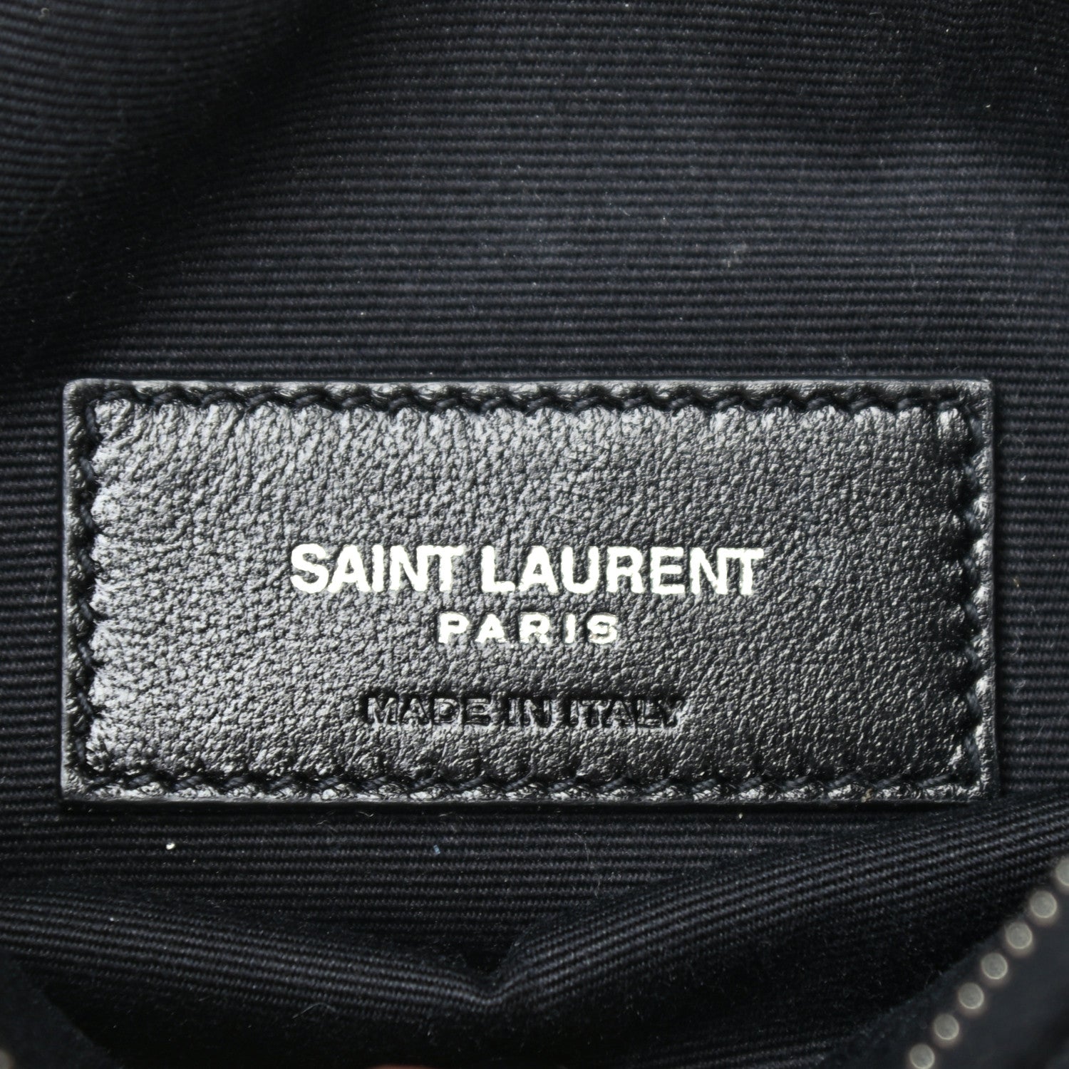 Saint Laurent Grain De Poudre Chevron Monogram Bill Pouch Black 6 of 6