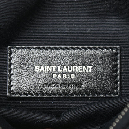 Saint Laurent Grain De Poudre Chevron Monogram Bill Pouch Black 6 of 6