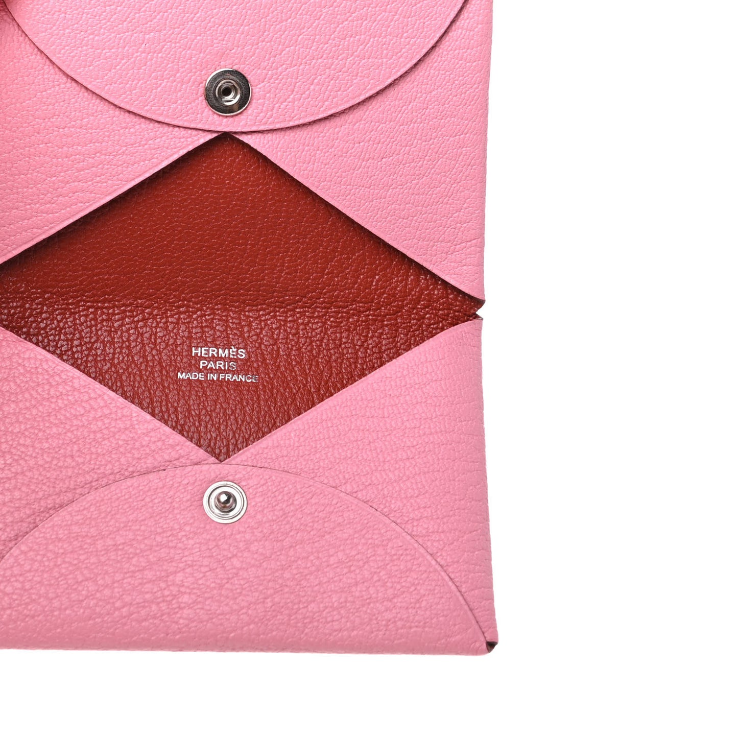 Chevre Verso Calvi Card Case Rose Confetti Brique