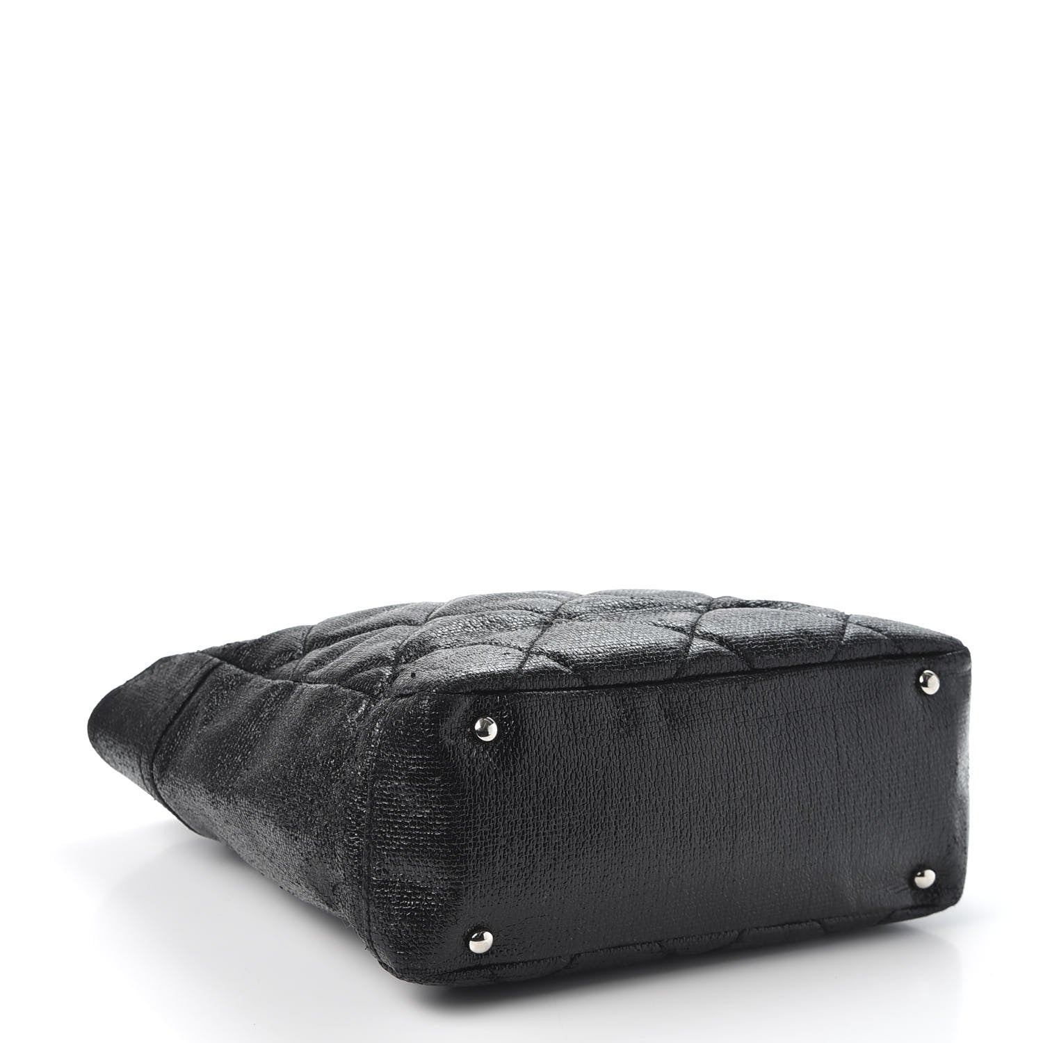 Chanel Coated Canvas Quilted Small Paris Biarritz Tote Black 3 of 10