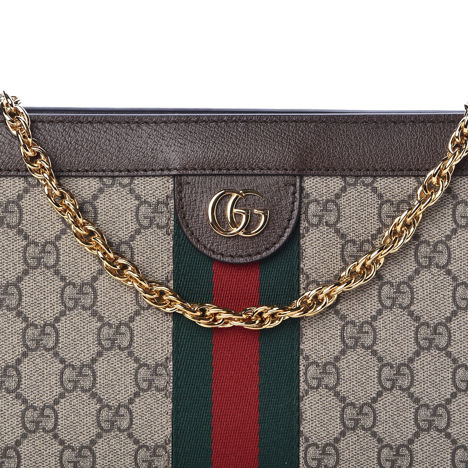 Gucci GG Supreme Monogram Web Small Ophidia Chain Shoulder Bag Brown 8 of 10