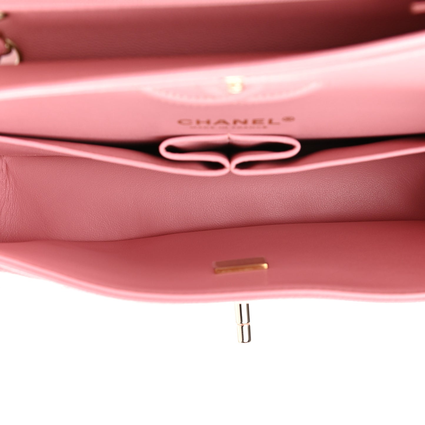 Caviar Quilted Small Double Flap Pink