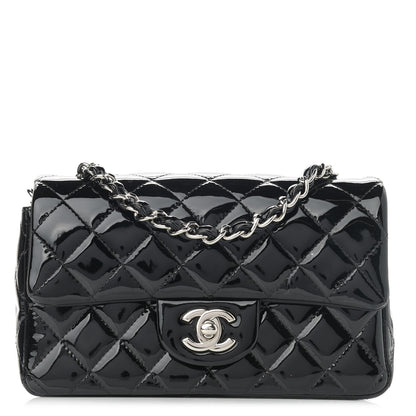 Chanel Patent Calfskin Quilted Mini Rectangular Flap Black 1 of 11