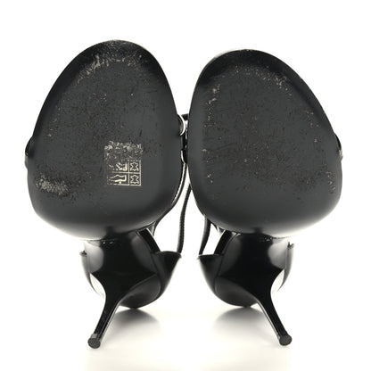 Saint Laurent Patent Cassandra 100 Sandals 37.5 Black 7 of 10