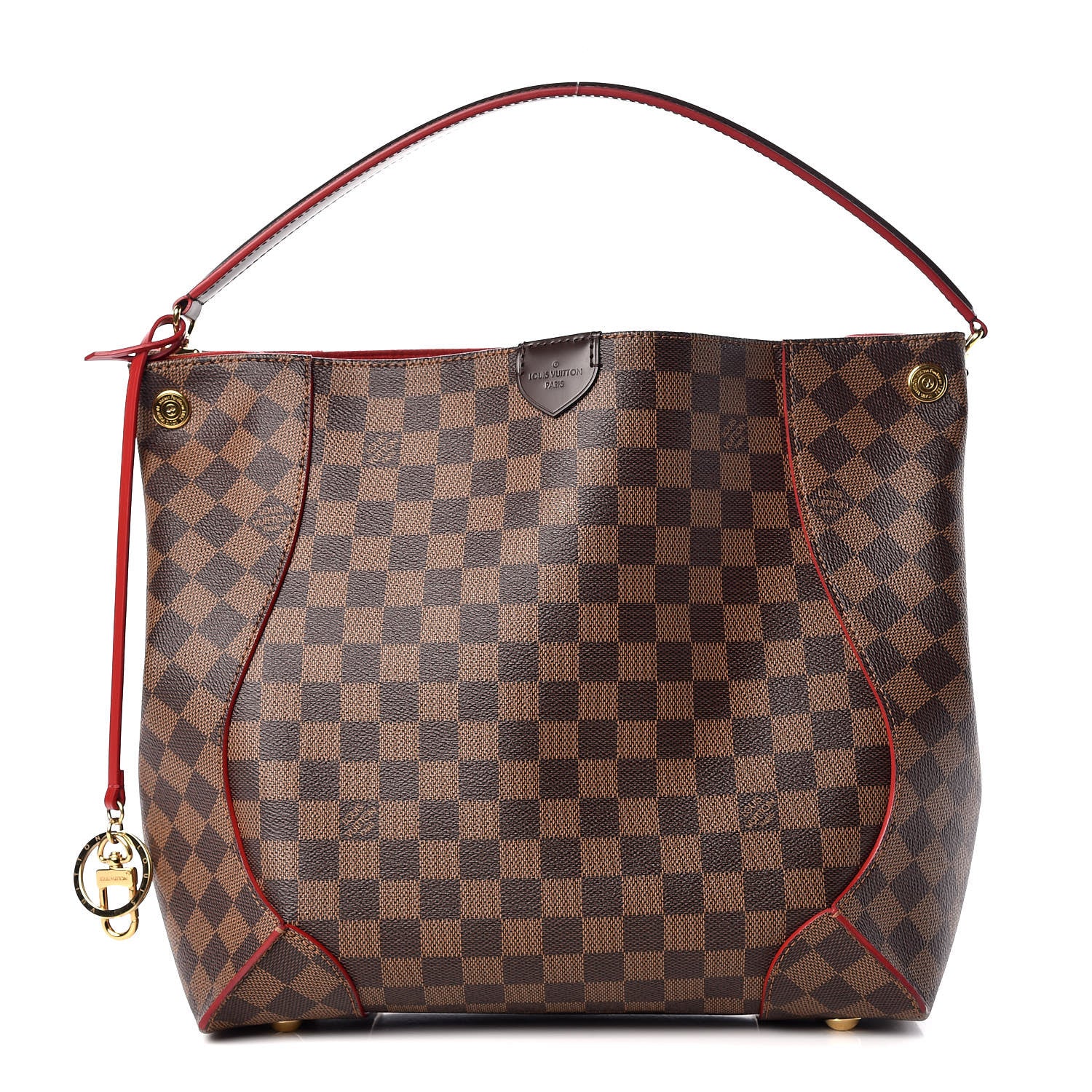 Louis Vuitton Damier Ebene Caissa Hobo Cherry 1 of 11