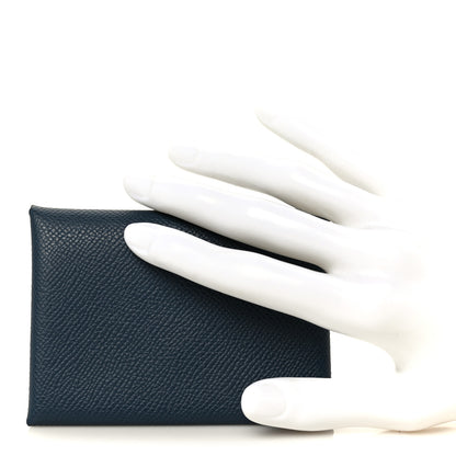 Hermes Epsom Verso Calvi Duo Card Case Bleu De Prusse Vert Fizz 2 of 9