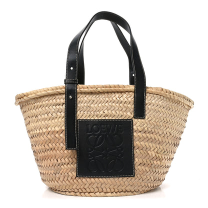 Loewe Raffia Basket Tote Bag Natural Black 1 of 11