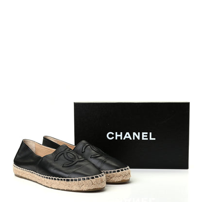 Chanel Lambskin CC Espadrilles 39 Black 10 of 10