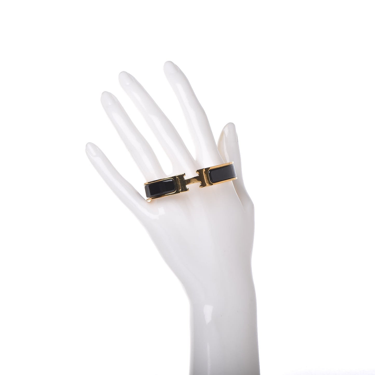 Enamel Narrow Clic Clac H Bracelet PM Black