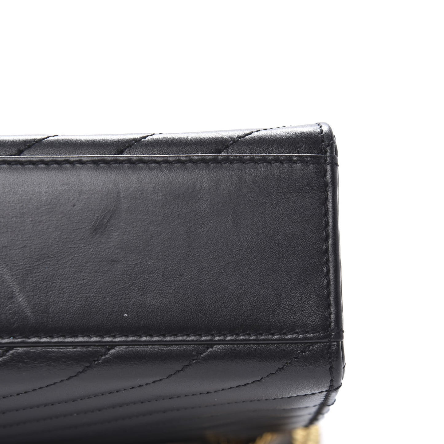 Smooth Calfskin Matelasse Chevron Large Monogram Satchel Black