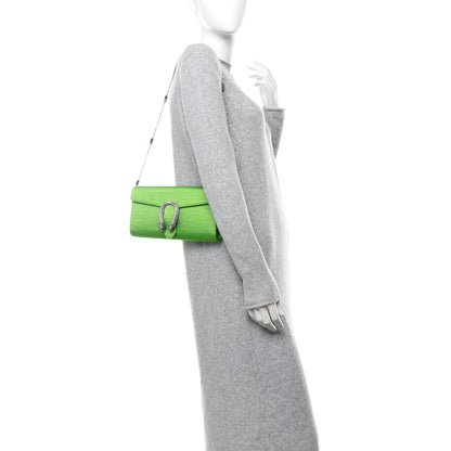 Gucci Grosgrain Satin Small Dionysus Shoulder Bag Lime 2 of 11