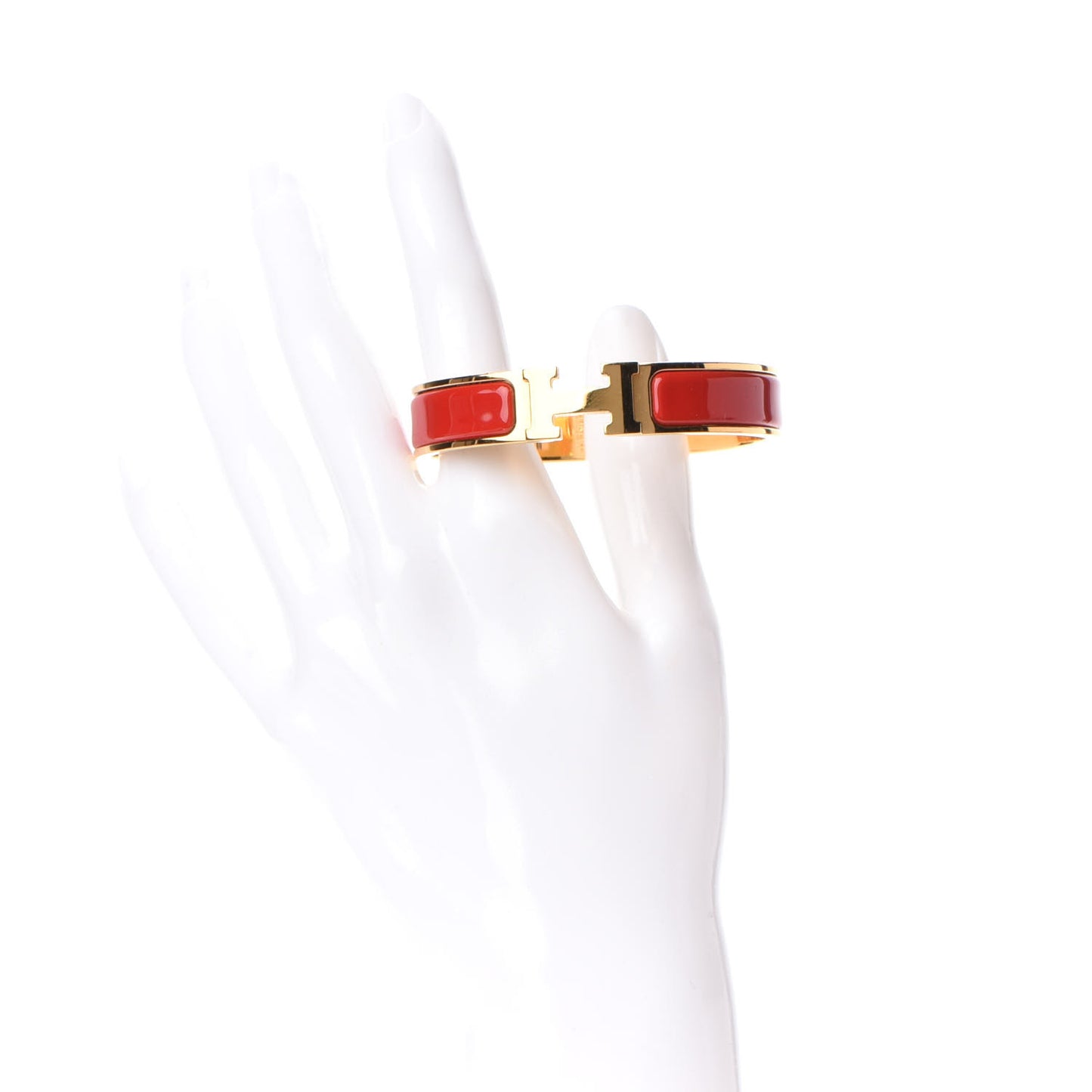 Enamel Narrow Clic Clac H Bracelet PM Rouge Amarante