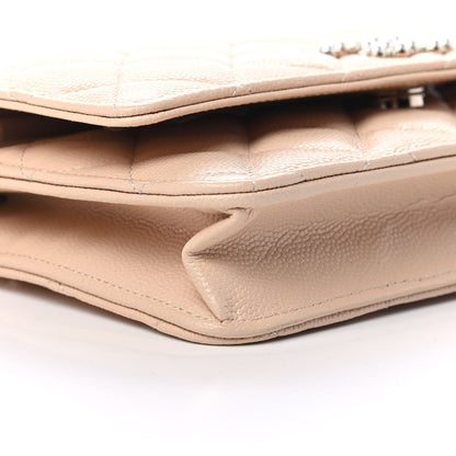 Chanel Caviar Quilted Coco Candy Wallet On Chain WOC Beige 8 of 9