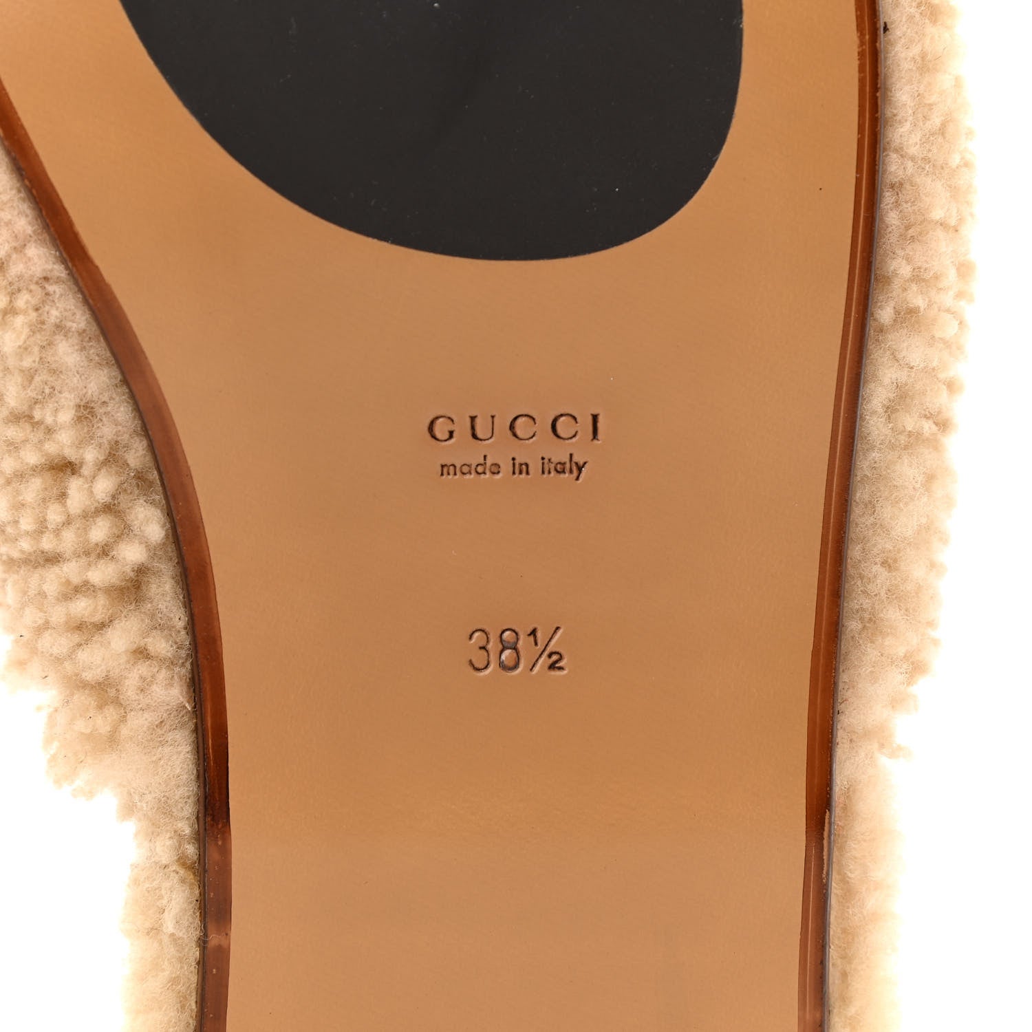 Gucci Shearling Interlocking G Womens Eileen Slippers 38.5 Butterscotch Cocoa 6 of 8