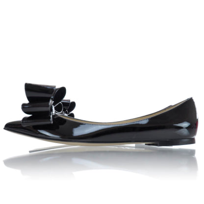 Valentino Garavani Patent Couture Bow Flats 36 Black 3 of 7