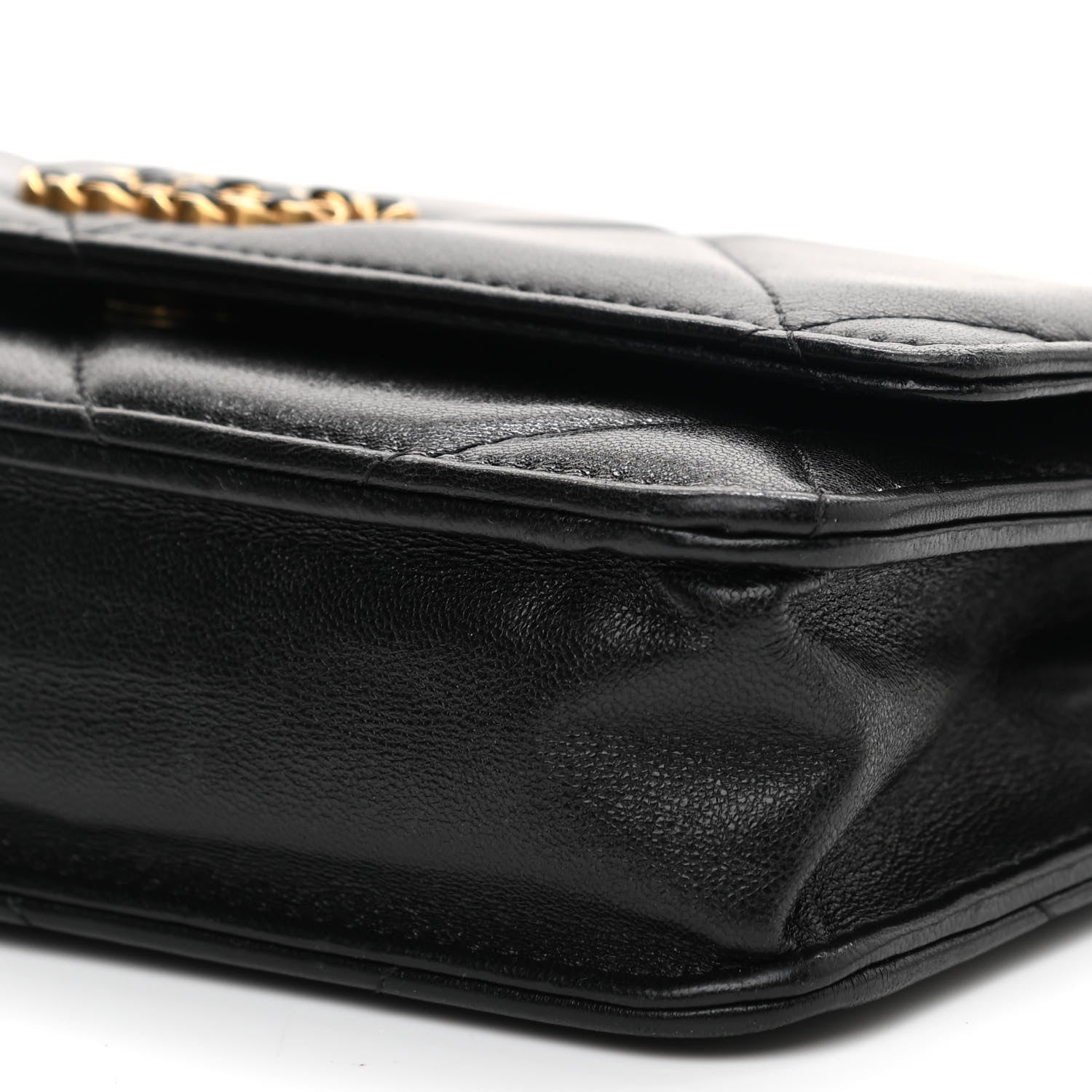 Chanel Goatskin Quilted Chanel 19 Wallet On Chain WOC Black 10 of 10
