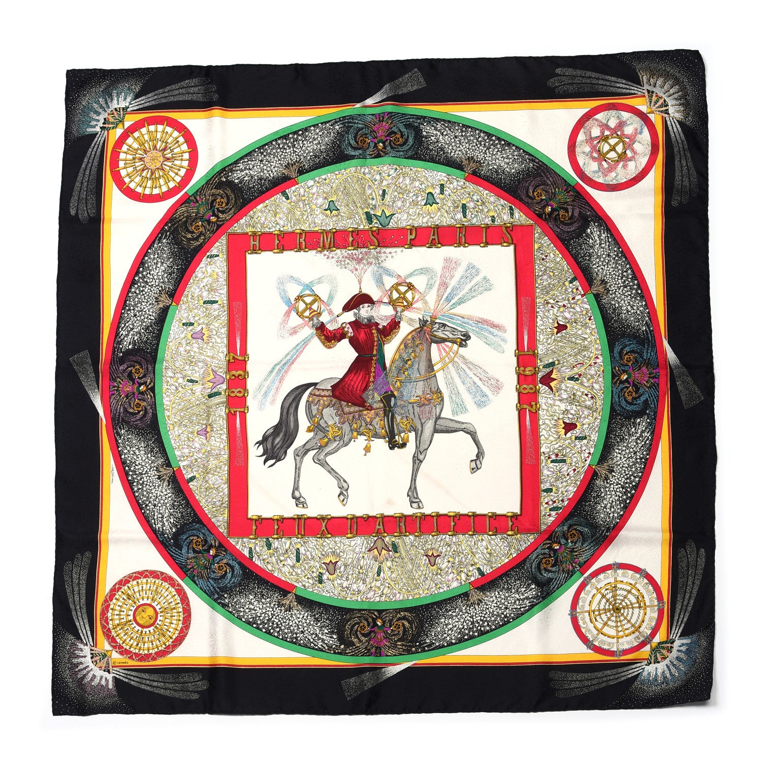 Hermes Silk Feux D'Artifice Scarf 90 1 of 5