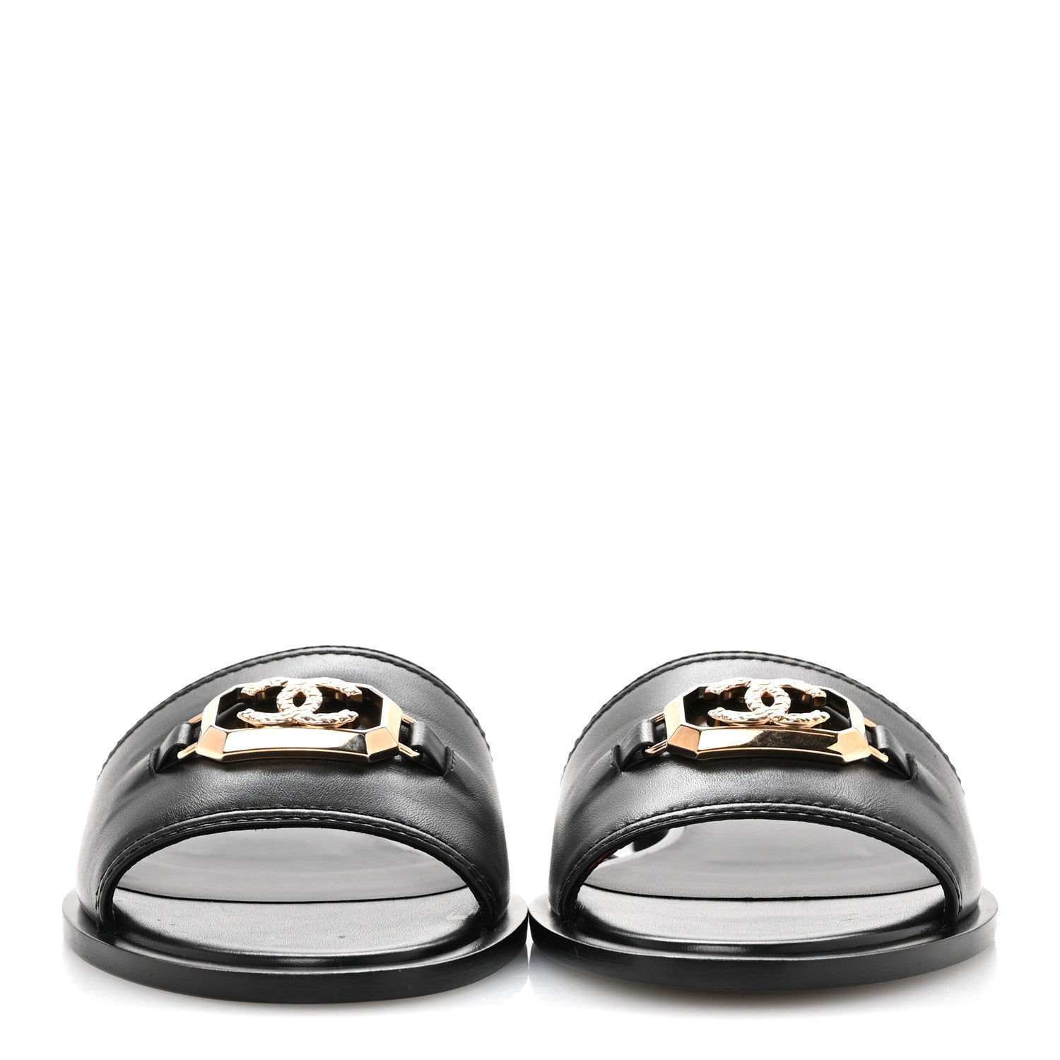 Chanel Shiny Calfskin CC Mules 39.5 Black 3 of 11