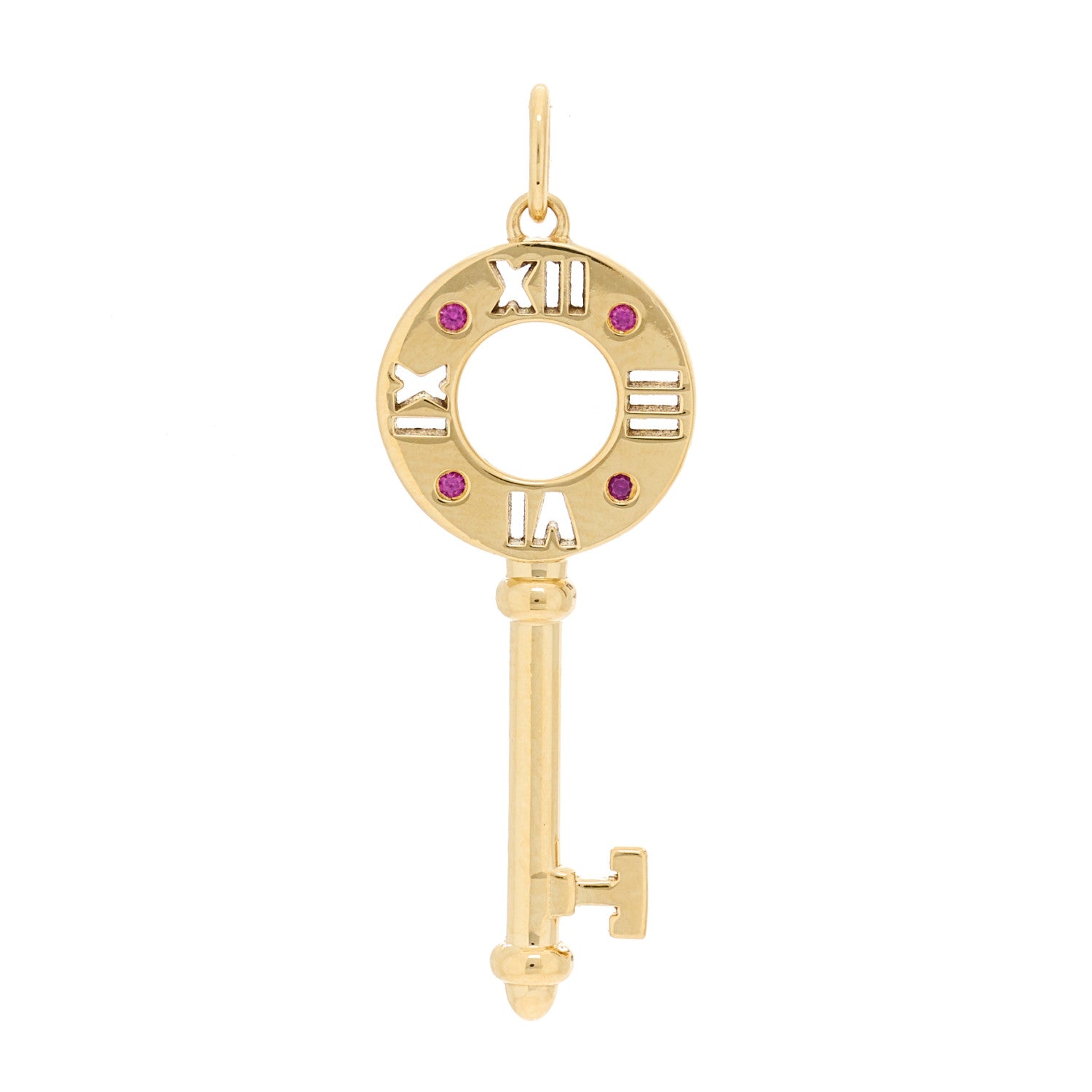 Tiffany 18K Rose Gold Ruby Atlas Pierced Key Pendant 1 of 5