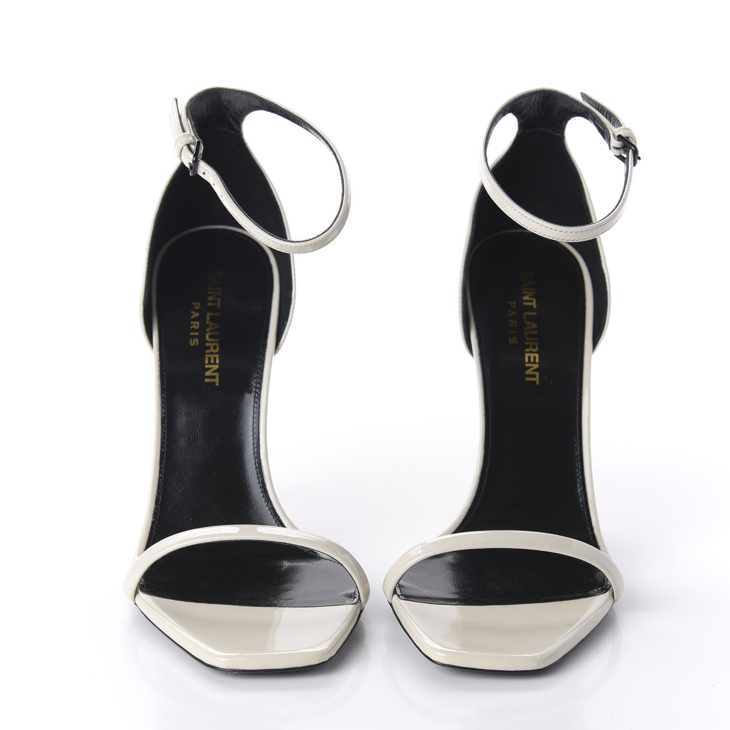 Saint Laurent Patent Calfskin Opyum 110 Sandals 37.5 Neutro 2 of 9
