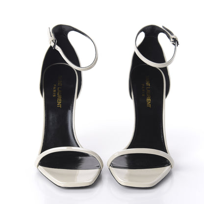 Saint Laurent Patent Calfskin Opyum 110 Sandals 37.5 Neutro 2 of 9