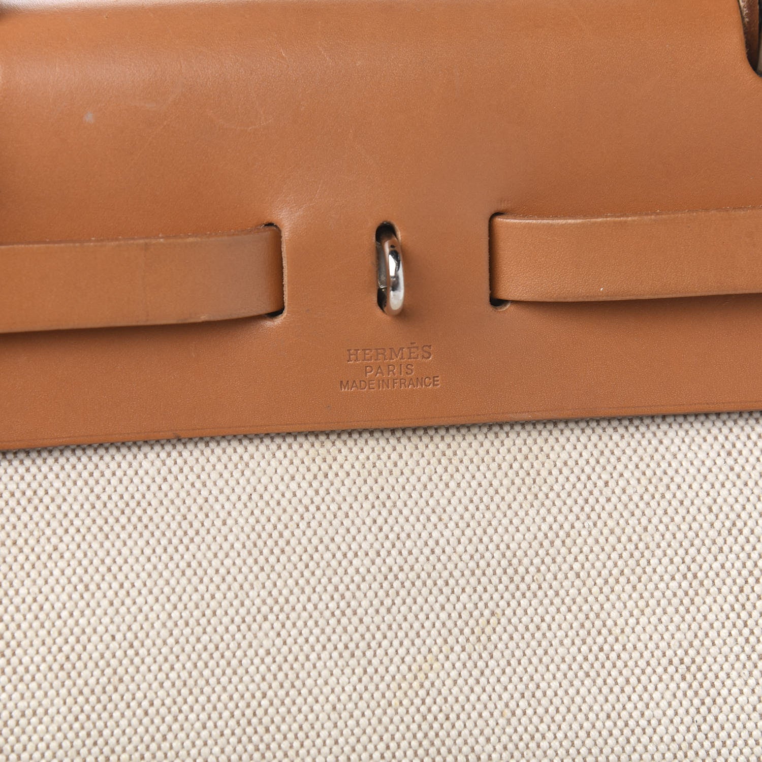 Hermes Toile Vache Calfskin Herbag 30 PM Natural 7 of 10