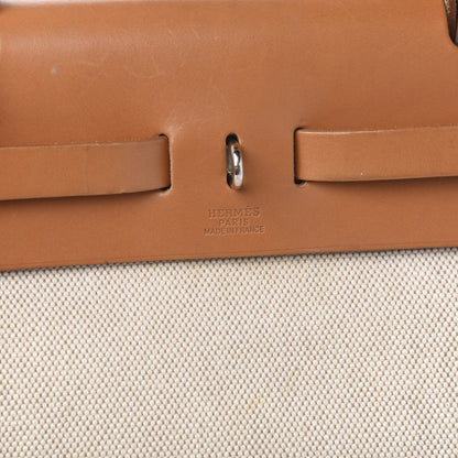 Hermes Toile Vache Calfskin Herbag 30 PM Natural 7 of 10