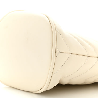 Gucci Calfskin Matelasse Mini GG Marmont 2.0 Bucket Bag White 9 of 10