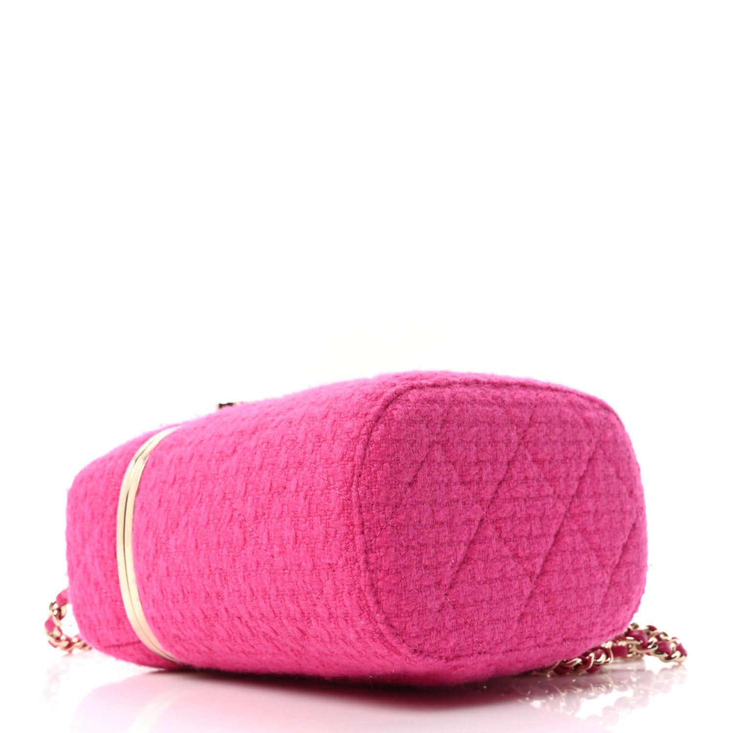 Chanel Tweed Quilted Small Vanity Case Fuchsia 4 of 10