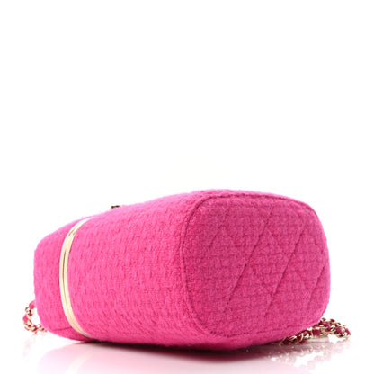 Chanel Tweed Quilted Small Vanity Case Fuchsia 4 of 10