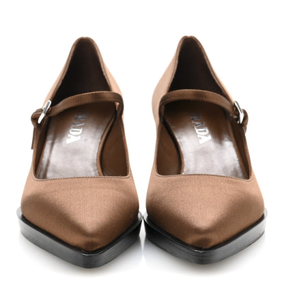 Prada Satin Mary Jane Pumps 36 Tobacco 3 of 11