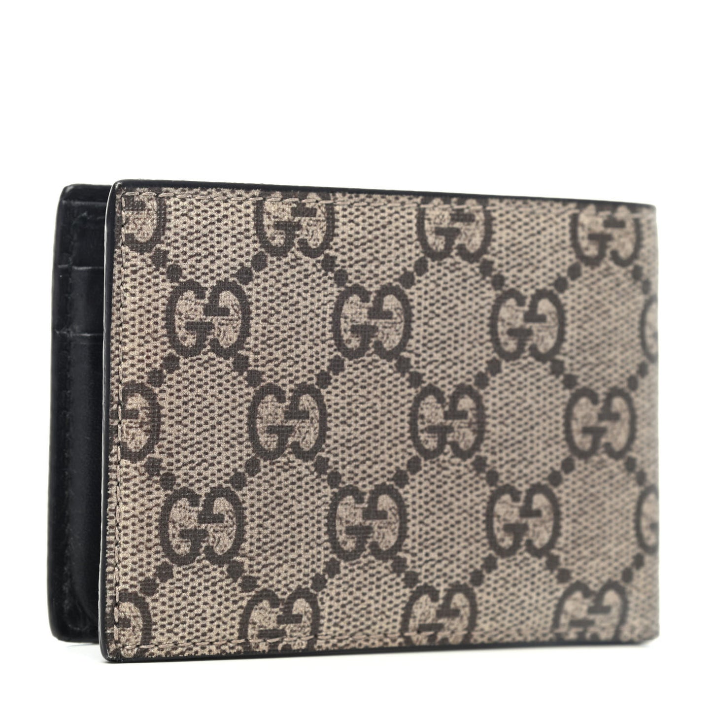 GG Supreme Monogram Tiger Bi-Fold Wallet Beige