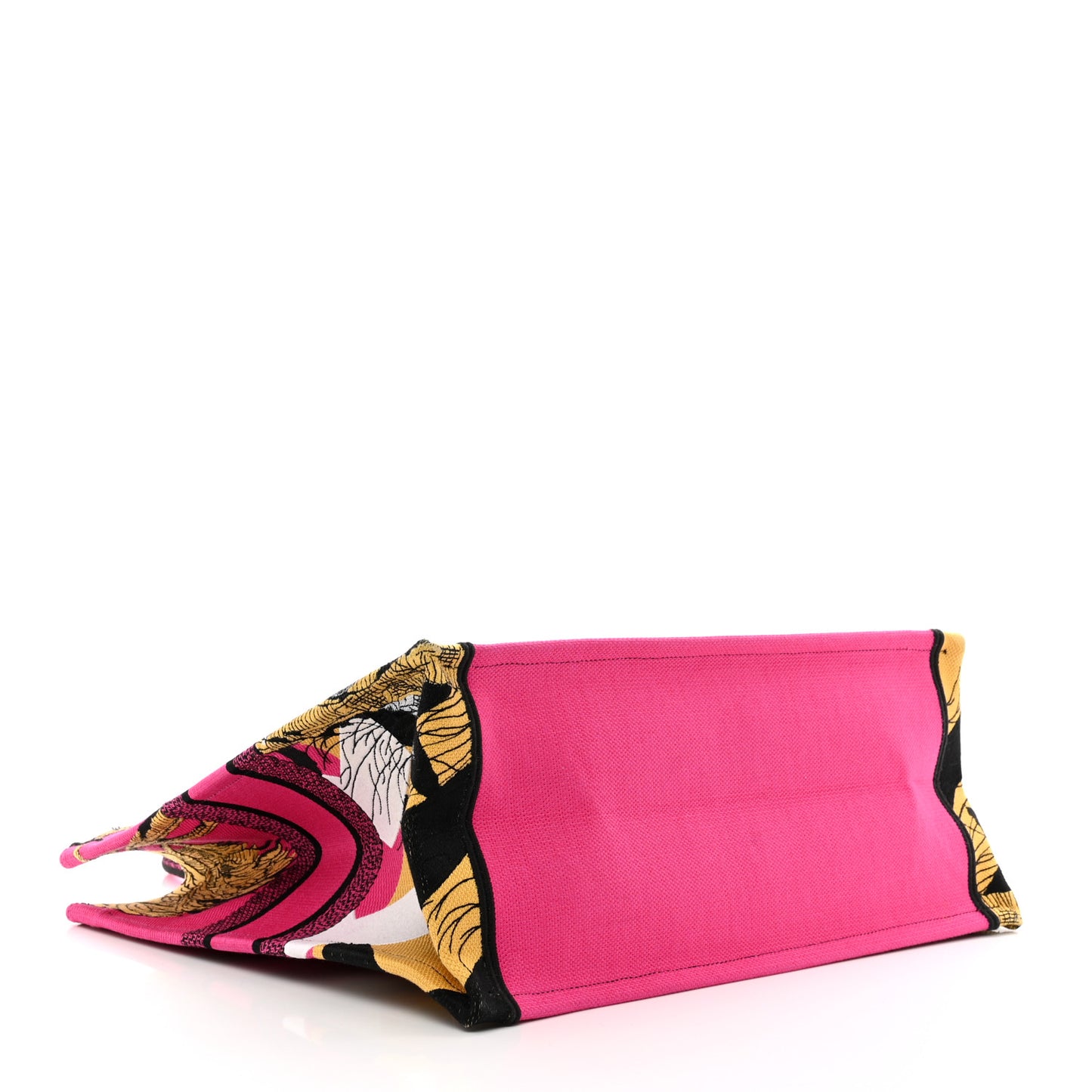 Canvas Embroidered Large Zoom Pop Toile de Jouy Book Tote Fuchsia Multicolor