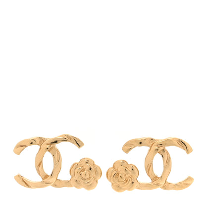 Chanel Metal Camellia CC Earrings Gold 1 of 5