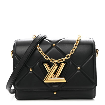 Louis Vuitton Lambskin Quilted Twist MM Black 1 of 10