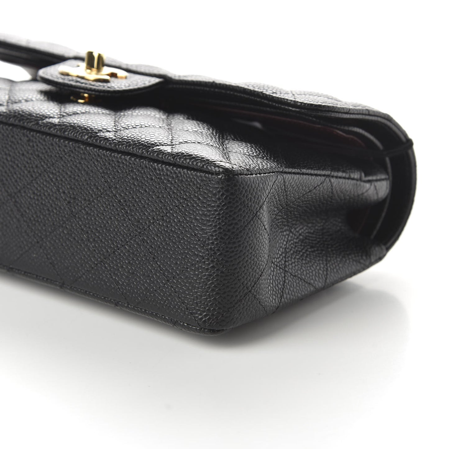 Caviar Quilted Small Double Flap Black