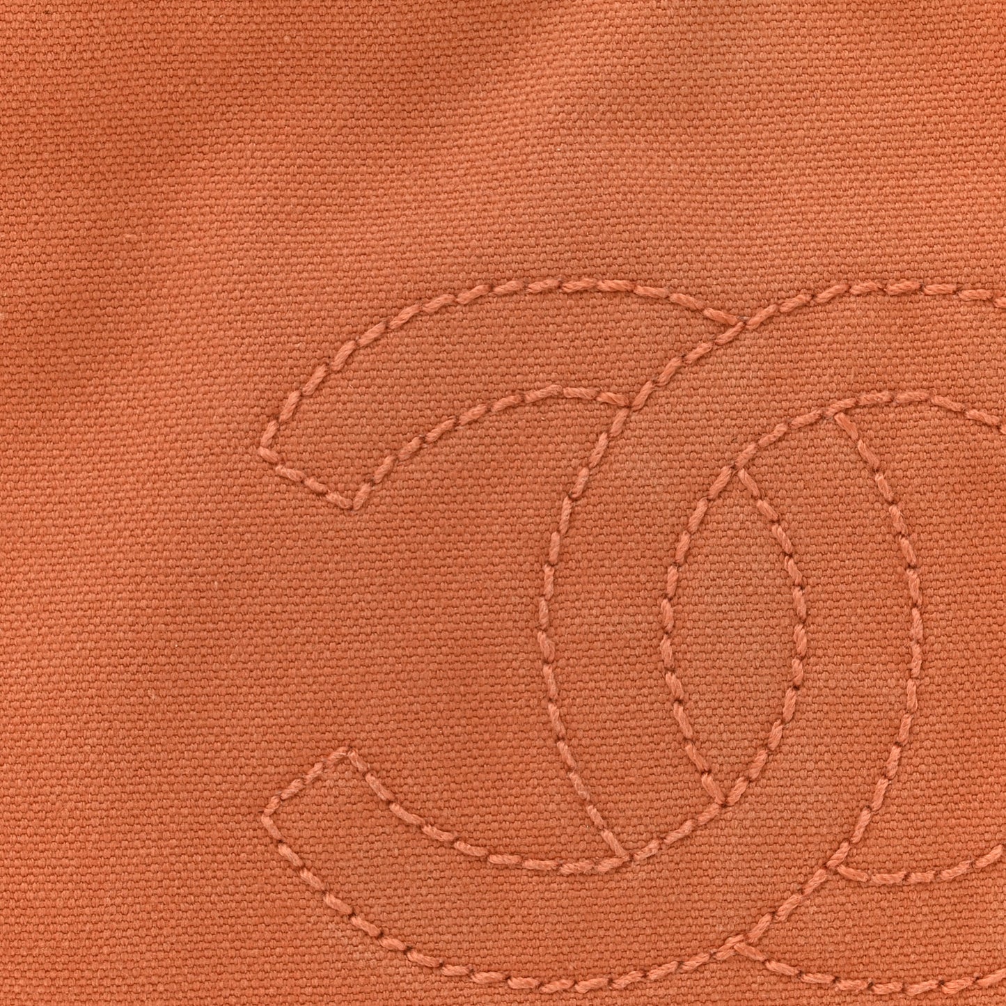 Lambskin Canvas CC Olsen Chain Small Shoulder Bag White Orange