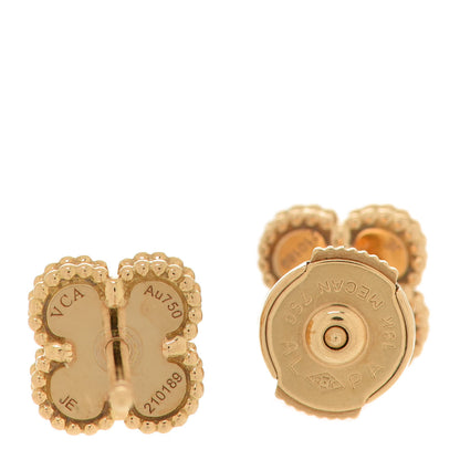 Van Cleef & Arpels 18K Yellow Gold Black Onyx Sweet Alhambra Earrings 4 of 5