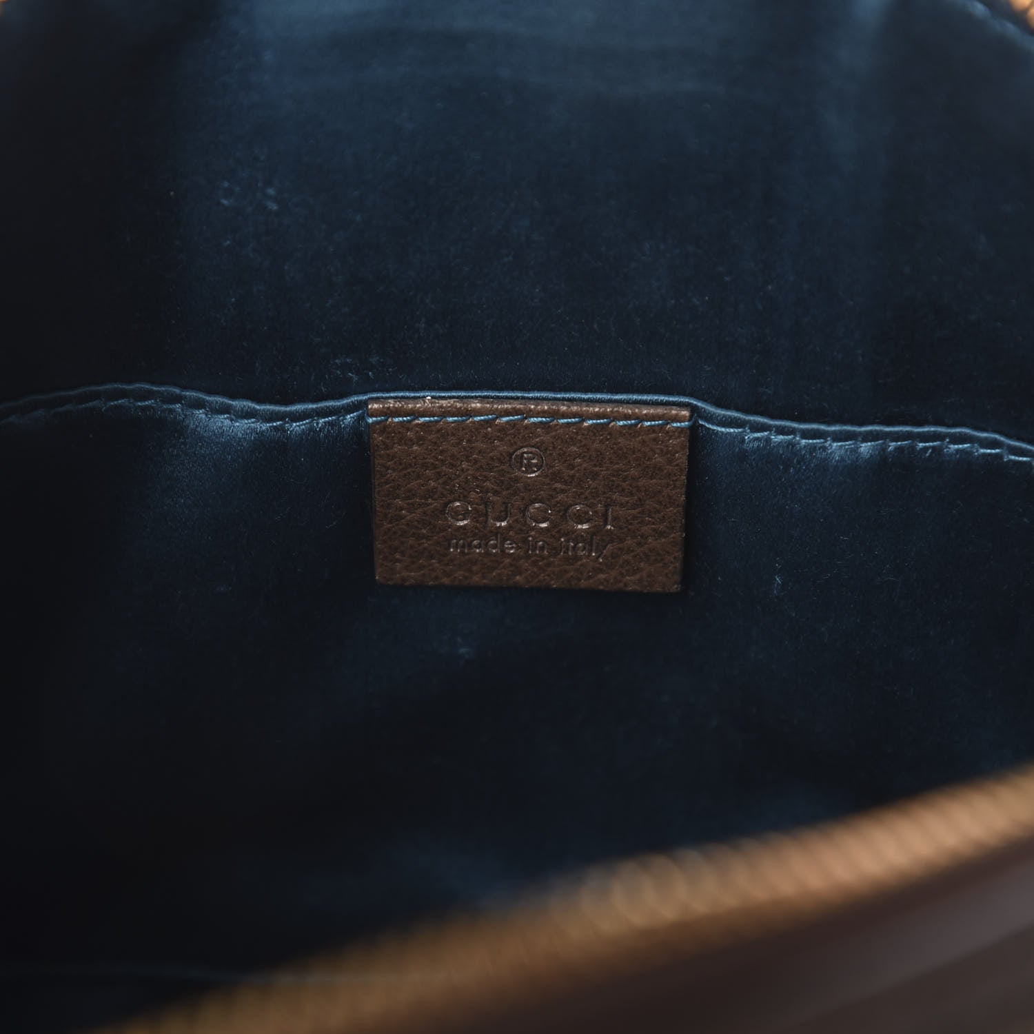 Gucci GG Supreme Monogram Textured Dollar Calfskin Web Small Ophidia Dome Shoulder Bag Beige Ebony New Acero 6 of 12