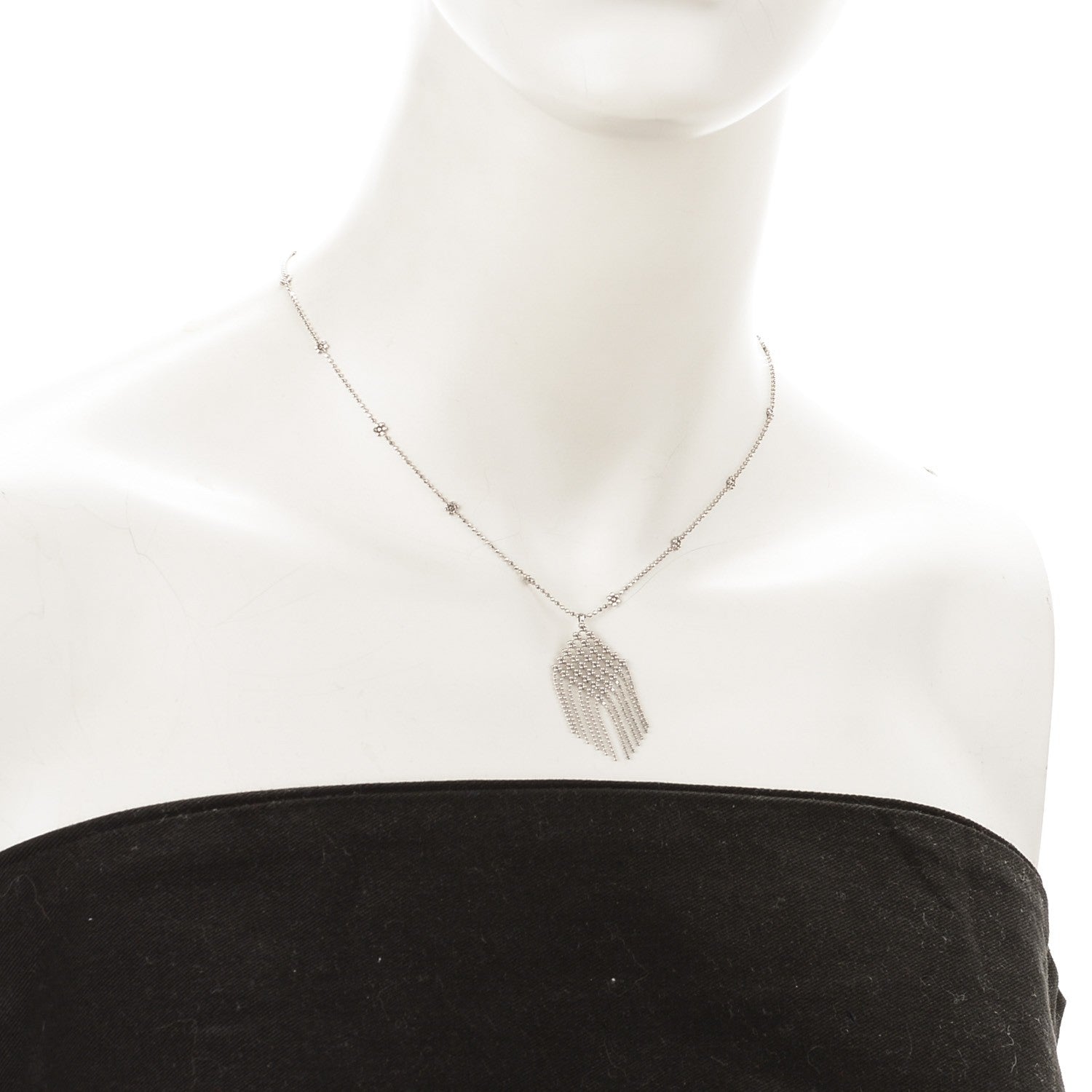Tiffany 18K White Gold Fringe Pendant Necklace 2 of 5