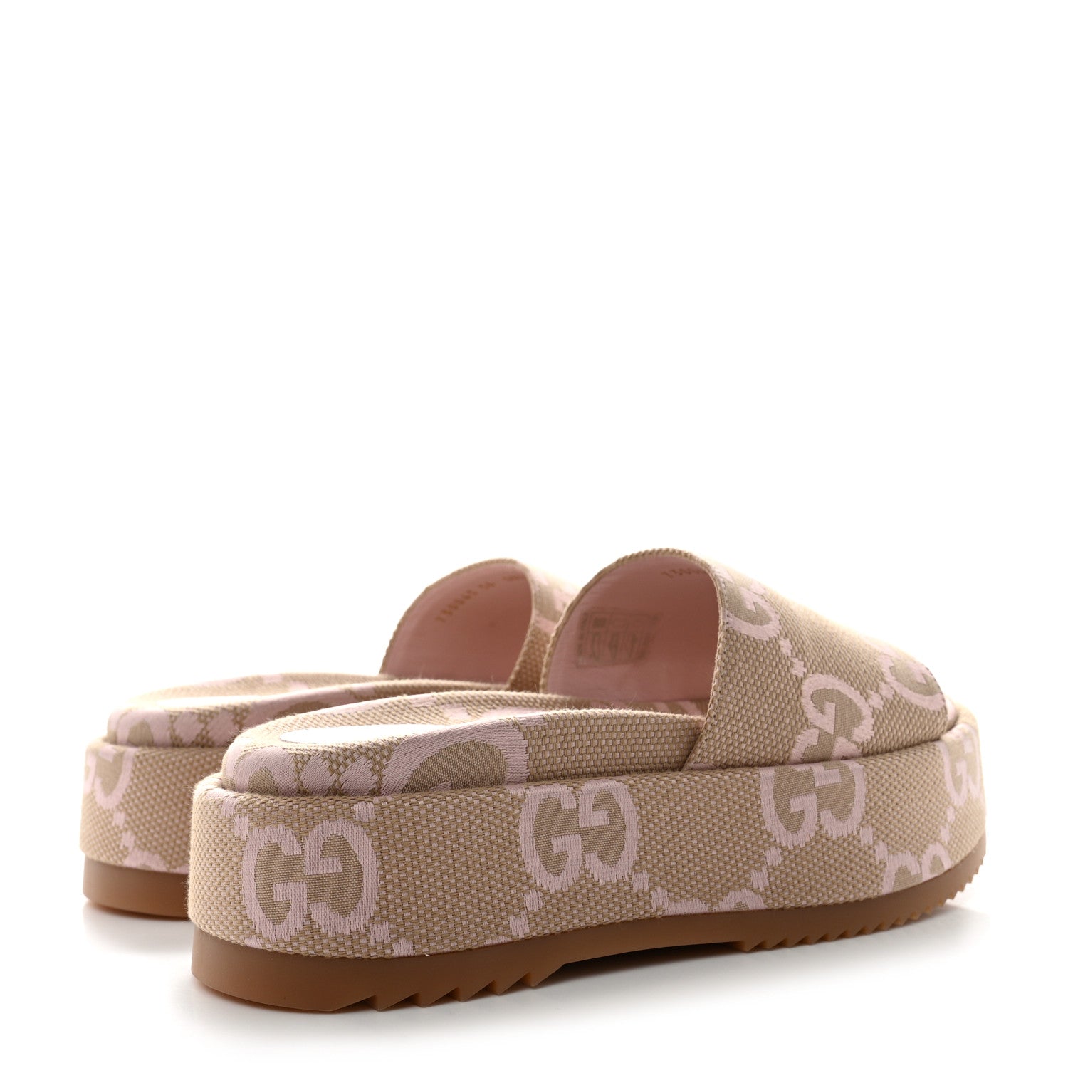 Gucci Monogram Jumbo GG Angelina Platform 55mm Slide Sandals 36 Beige Perfect Pink 4 of 9