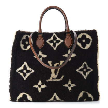Louis Vuitton Shearling Monogram Giant Teddy Onthego GM Black White 1 of 10