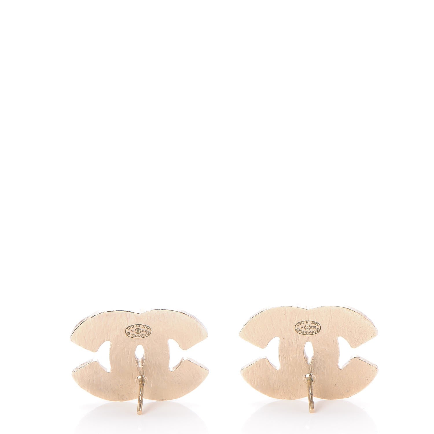 Chanel Enamel CC Earrings Grey Gold 3 of 4