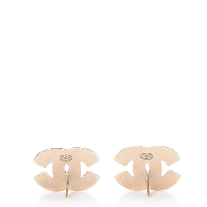 Chanel Enamel CC Earrings Grey Gold 3 of 4