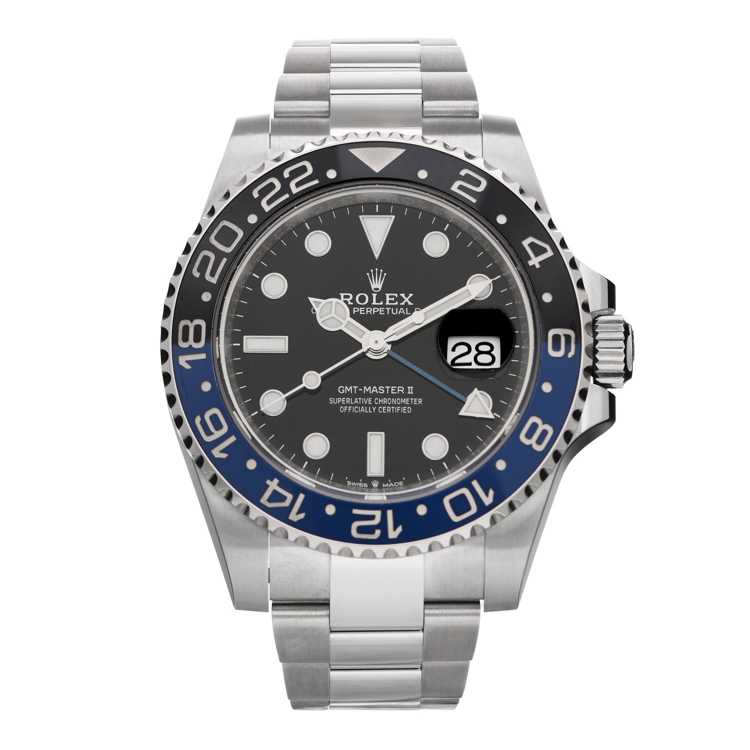 Rolex Stainless Steel 40mm Oyster Perpetual Date GMT Master II Batman Watch Black 116710BLNR 1 of 5