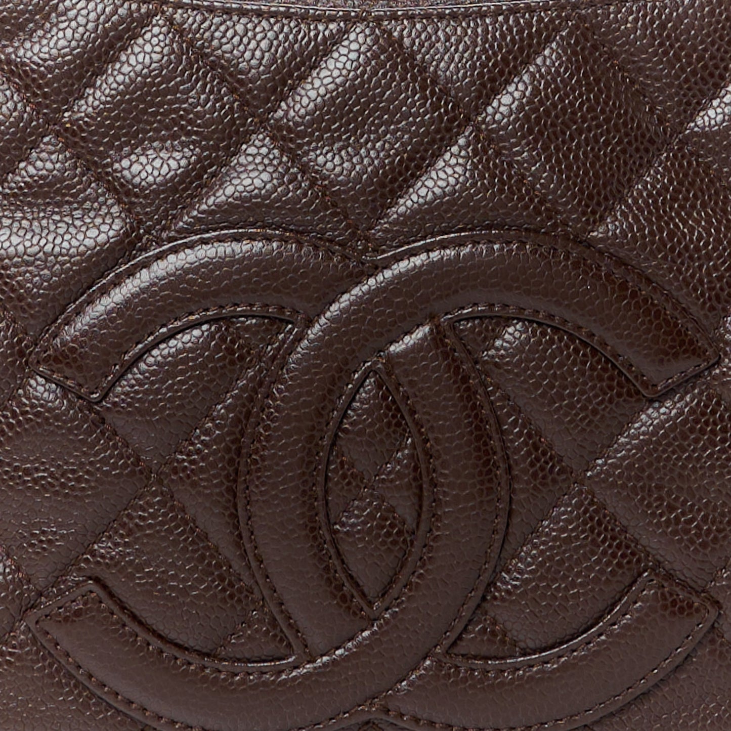 Caviar Quilted Timeless CC Shoulder Bag Brown