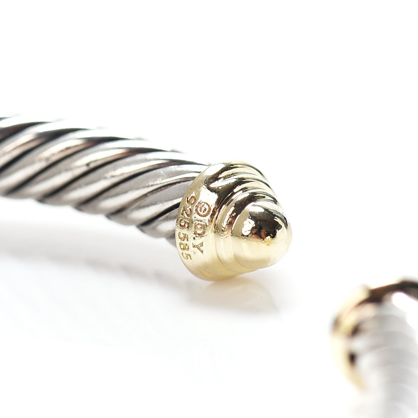 Sterling Silver 14K Yellow Gold 5mm Cable Classics Bracelet
