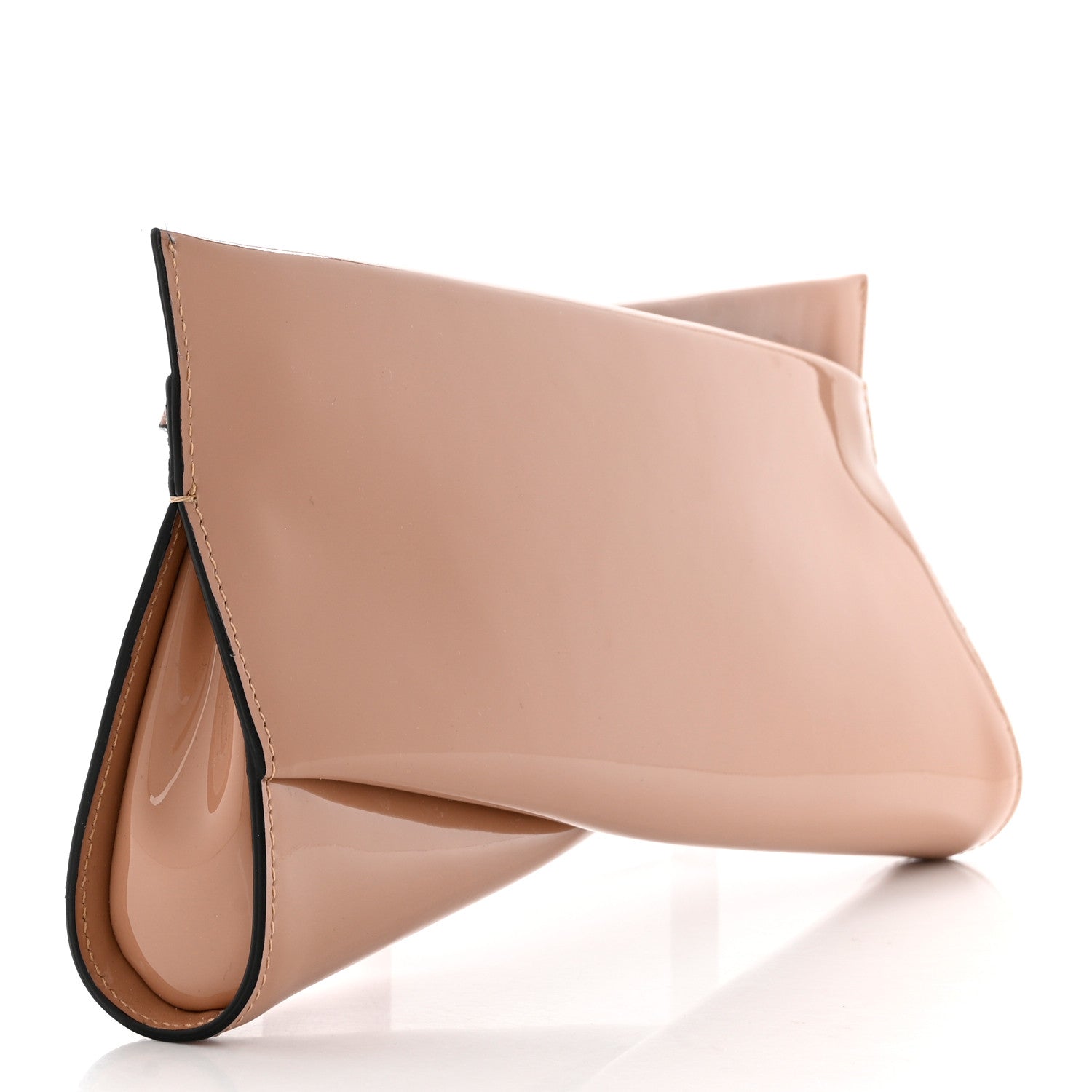 Christian Louboutin Patent Loubi Twist Zip Clutch Bag Nude 3 of 6